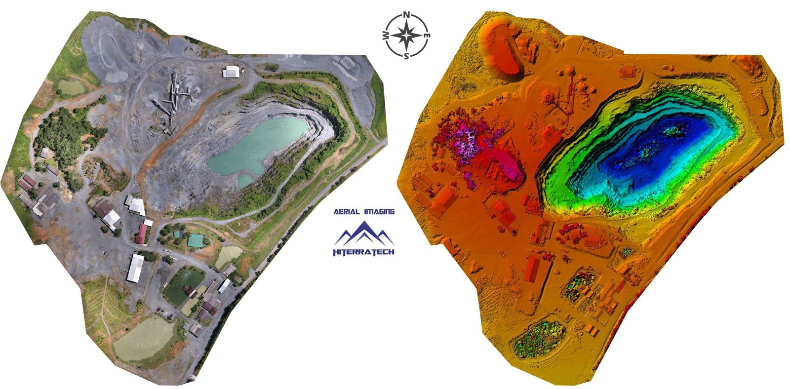 Orthomosaic and digital surface model of a quarry