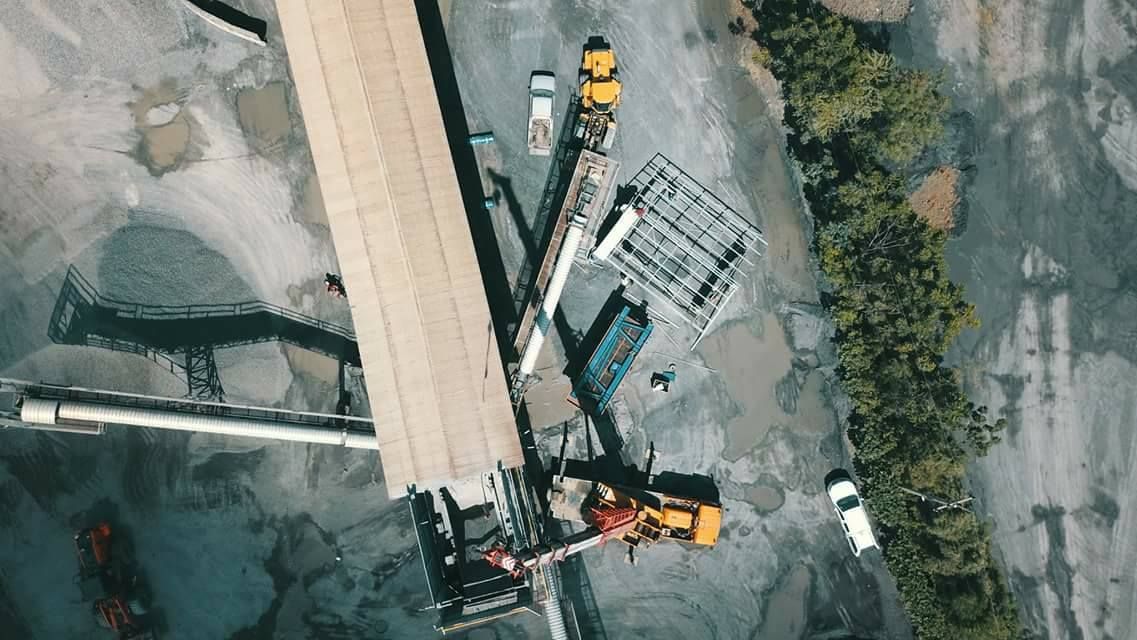 Aerial view of a crushing plant